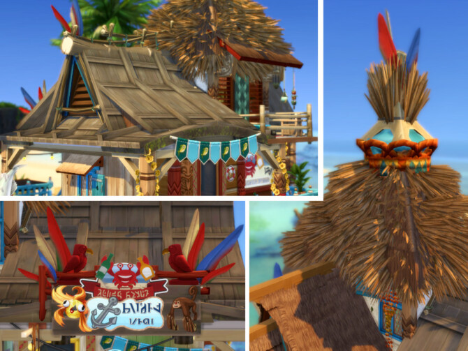 Sims 4 Parrot Paradise Bar by VirtualFairytales at TSR