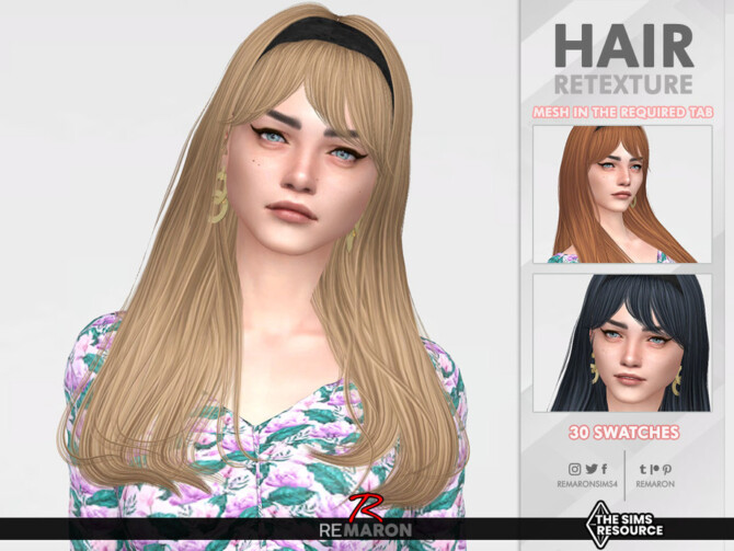 Sims 4 Madelyn Hair Retexture by remaron at TSR