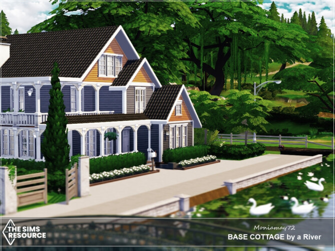 Sims 4 Base Cottage by a River by Moniamay72 at TSR