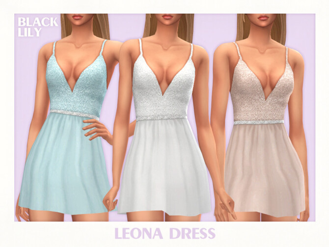Sims 4 Leona Dress by Black Lily at TSR