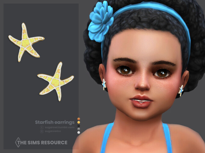 Sims 4 Starfish earrings toddlers version by sugar owl at TSR
