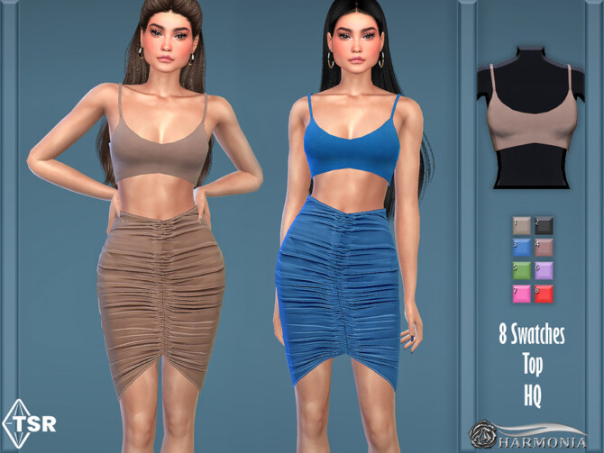 Sims 4 Slinky Scoop Neck Crop Top by Harmonia at TSR
