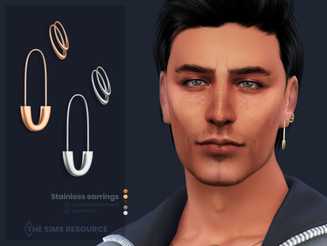 Sims 4 Stainless earrings | Left by sugar owl at TSR