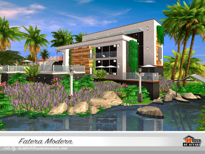 Sims 4 Fatera Modern House by autaki at TSR