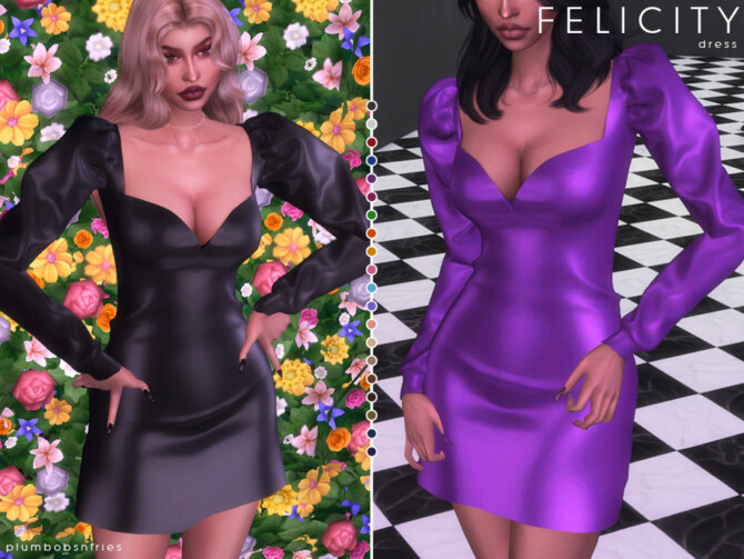 Sims 4 FELICITY dress by Plumbobs n Fries at TSR