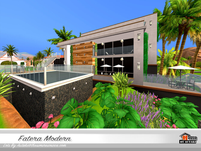 Sims 4 Fatera Modern House by autaki at TSR