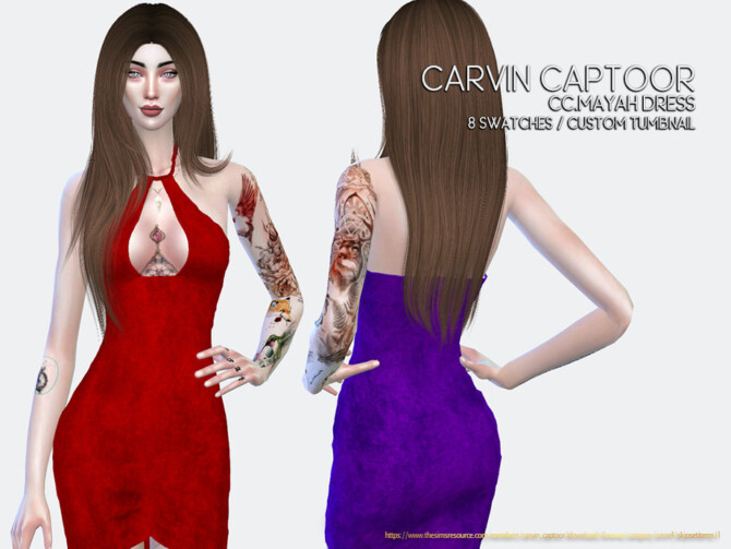 Sims 4 Mayah Dress by carvin captoor at TSR
