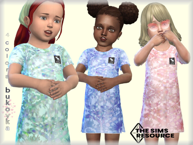 Sims 4 Tie Dye Dress by bukovka at TSR