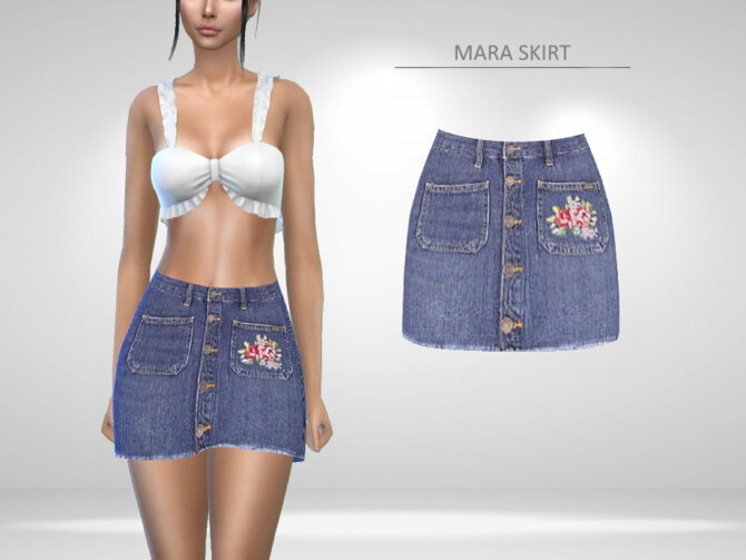 Sims 4 Mara Skirt by Puresim at TSR