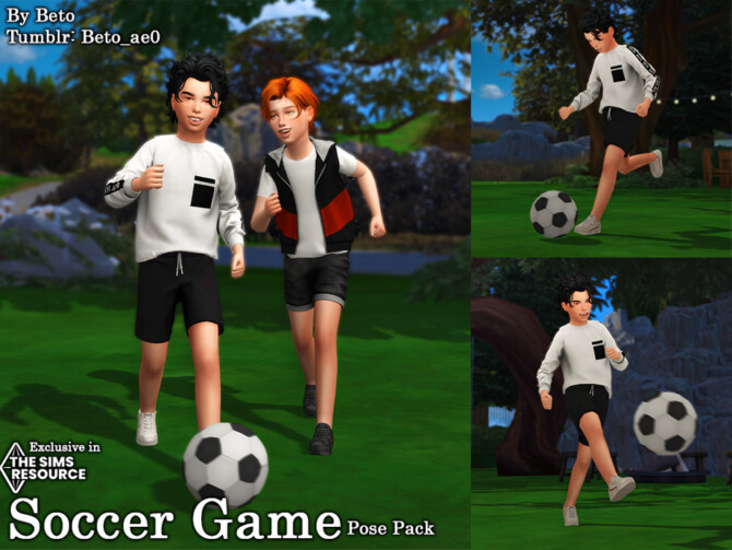 Sims 4 Soccer game (Pose pack) by Beto ae0 at TSR