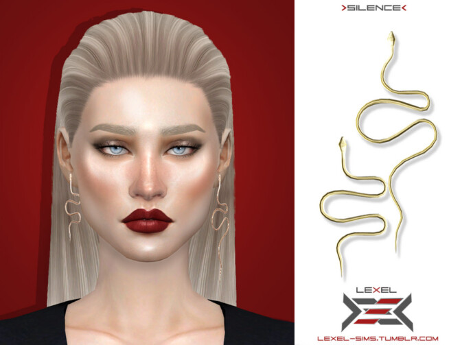Sims 4 Silence earrings by LEXEL at TSR