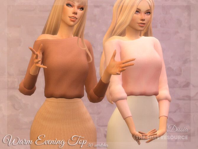 Sims 4 Warm Evening Top by Dissia at TSR