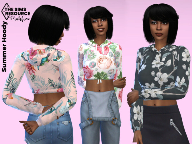 Sims 4 Summer Hoody by Pinkfizzzzz at TSR