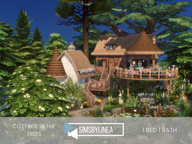 Sims 4 Cottage in the Trees by SIMSBYLINEA at TSR