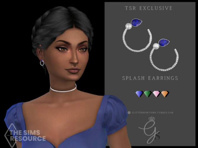 Sims 4 Splash Earrings by Glitterberryfly at TSR