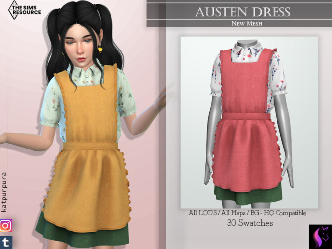 Sims 4 Austen Dress by KaTPurpura at TSR