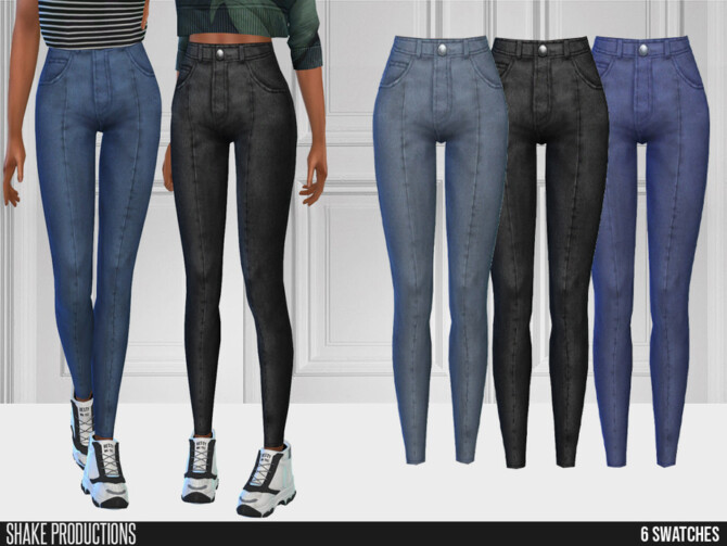 Sims 4 727 High Waisted Jeans by ShakeProductions at TSR