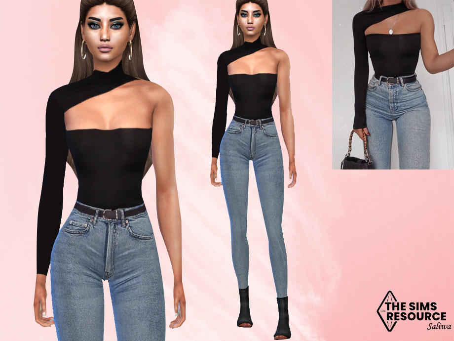 High Waisted Jeans Full Outfit by Saliwa at TSR » Sims 4 Updates