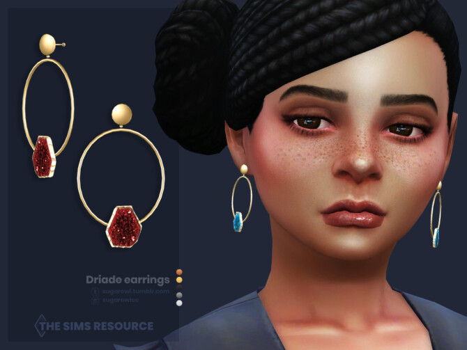 Sims 4 Driade earrings | Kids version by sugar owl at TSR