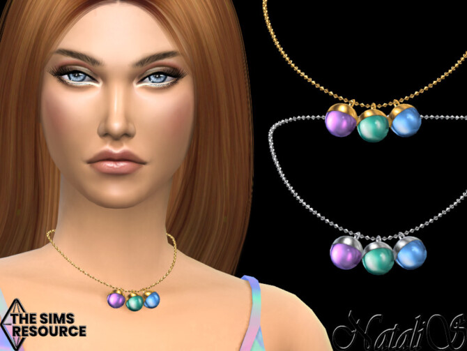 Sims 4 Lollipop triple pendant necklace by NataliS at TSR