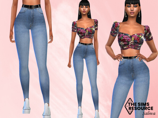 Sims 4 Casual Jeans With Belt by Saliwa at TSR