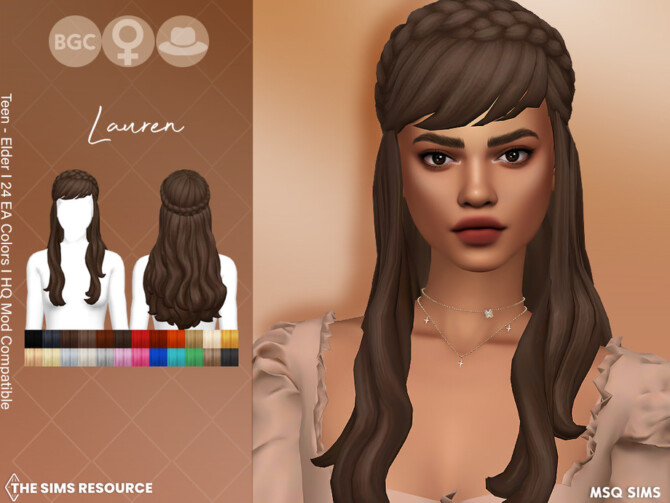 Sims 4 Lauren Hair by MSQSIMS at TSR
