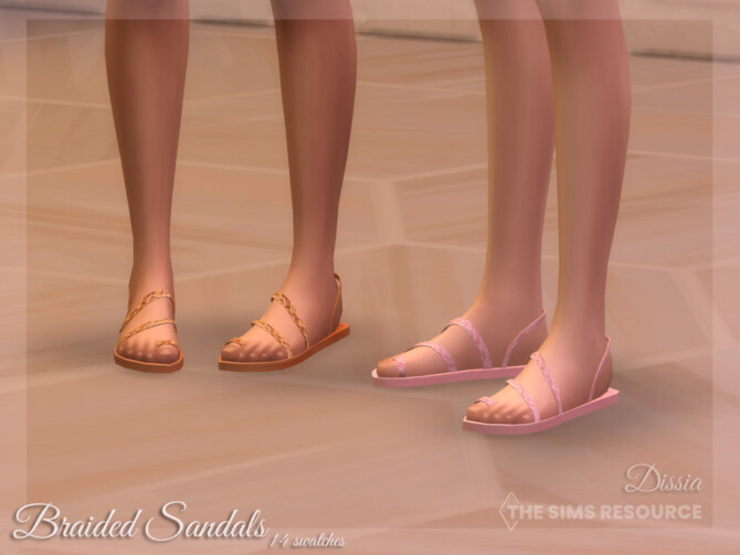 Sims 4 Braided Sandals by Dissia at TSR