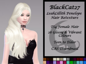 LeahLillith Penelope Hair Retexture by BlackCat27 at TSR
