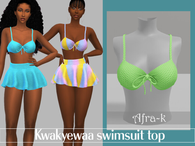 Sims 4 Kwakyewaa swimsuit top by akaysims at TSR