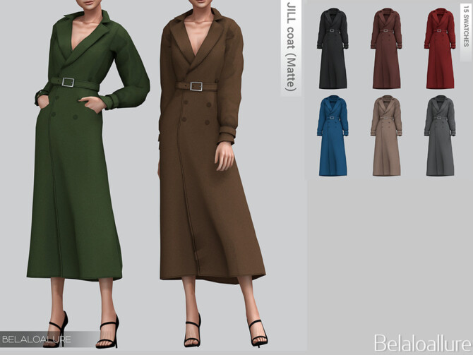 Sims 4 Belaloallure Jill coat (matte) by belal1997 at TSR