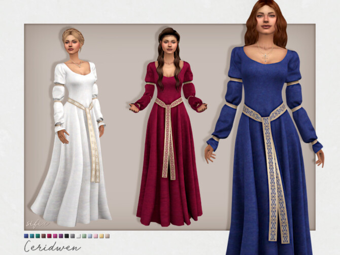 Sims 4 Ceridwen Dress by Sifix at TSR