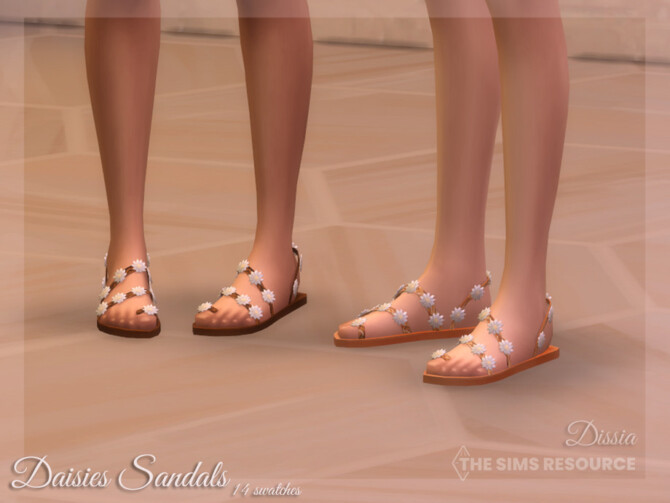Sims 4 Daisies Sandals by Dissia at TSR
