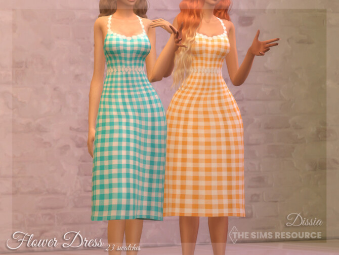 Sims 4 Flower Dress by Dissia at TSR