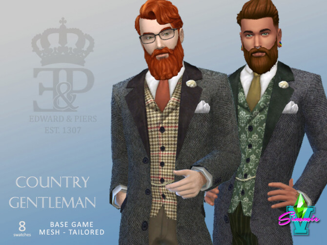 Sims 4 Edward & Piers Country Gentleman suit by SimmieV at TSR