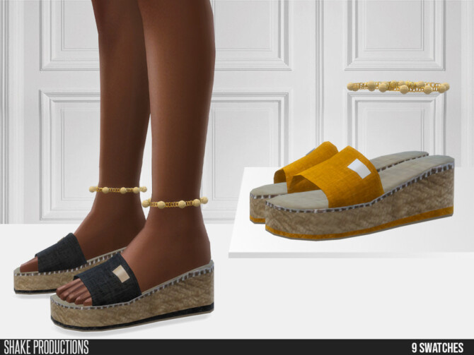 Sims 4 726 Wedge Heel Slippers by ShakeProductions at TSR