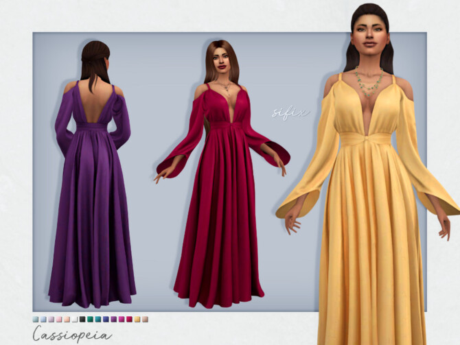 Sims 4 Cassiopeia Formal Dress by Sifix at TSR