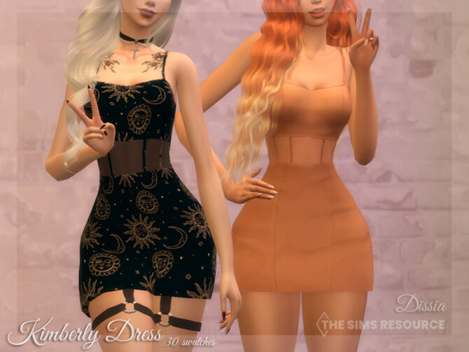 Sims 4 Kimberly Dress by Dissia at TSR