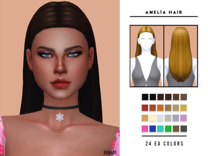 Sims 4 Amelia Hair by OranosTR at TSR