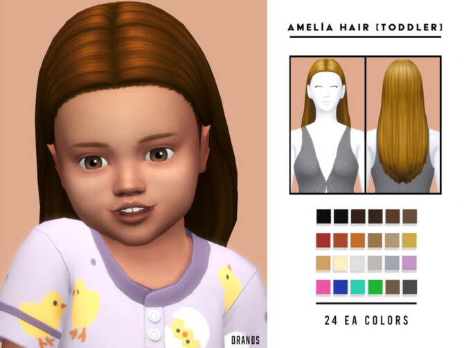 Sims 4 Amelia Hair [Toddler] by OranosTR at TSR