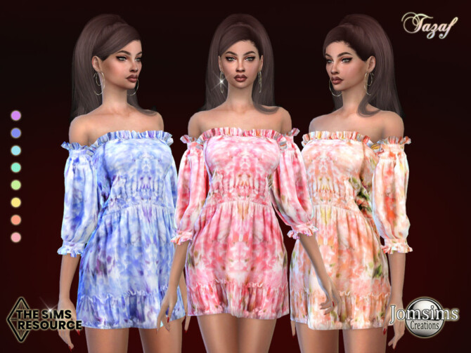 Sims 4 Tazaf dress by jomsims at TSR