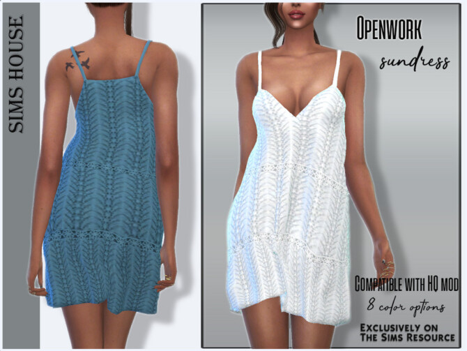 Sims 4 Openwork sundress by Sims House at TSR