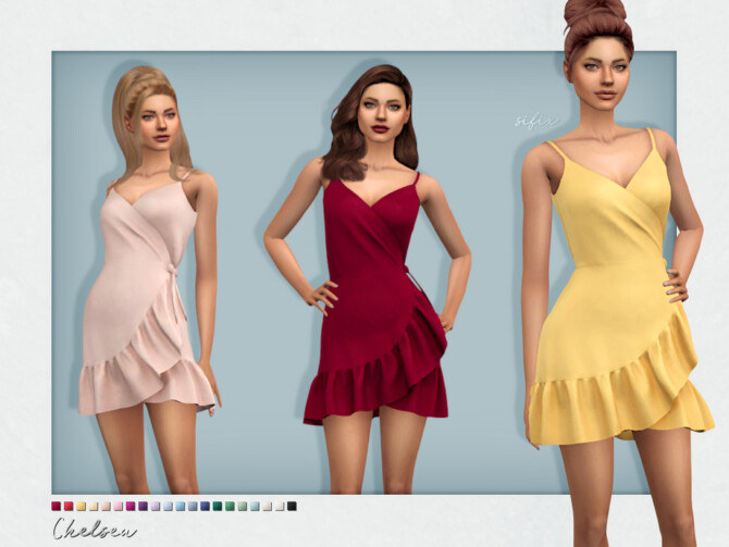 Sims 4 Chelsea Dress by Sifix at TSR