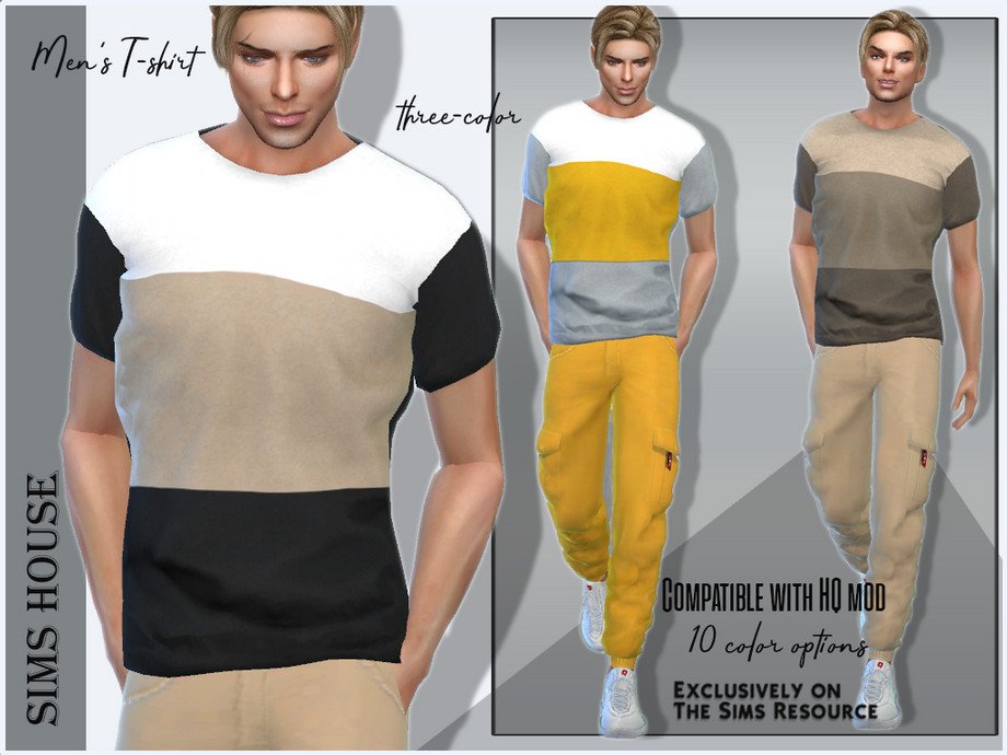 Men's T-shirt three-color by Sims House at TSR » Sims 4 Updates