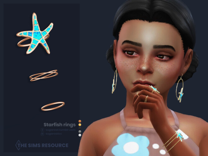 Sims 4 Starfish rings Kids version by sugar owl at TSR
