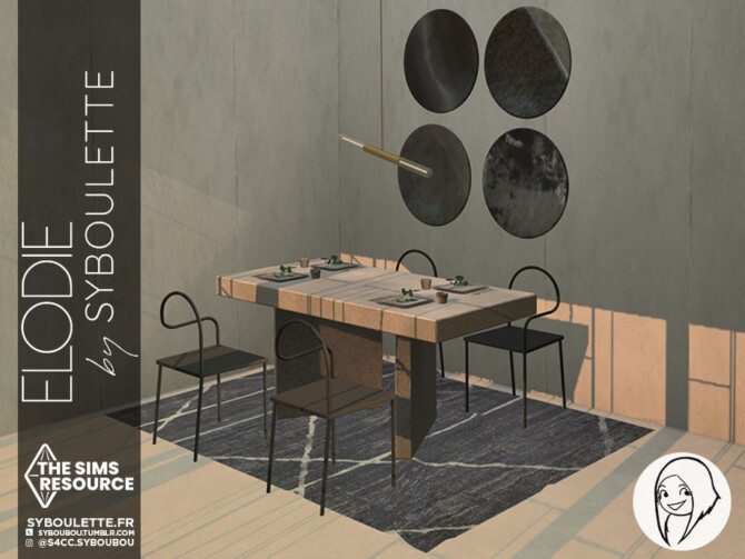 Sims 4 Elodie dining set by Syboubou at TSR