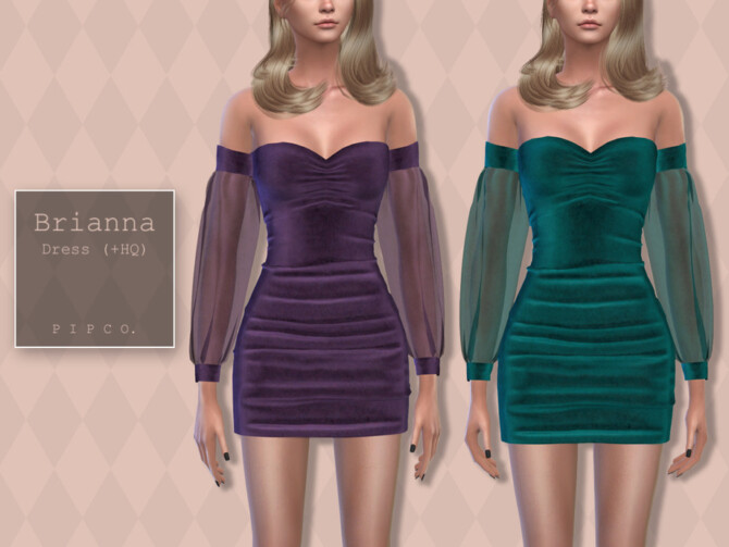 Sims 4 Brianna Dress by Pipco at TSR