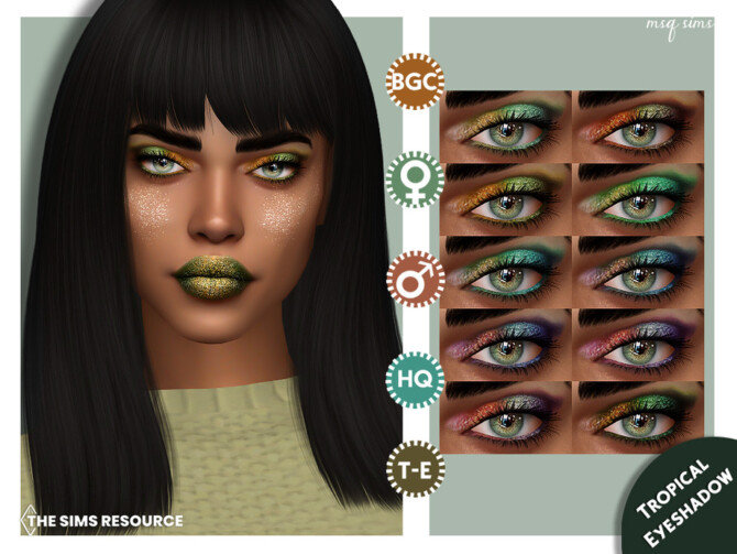 Sims 4 Tropical Eyeshadow by MSQSIMS at TSR