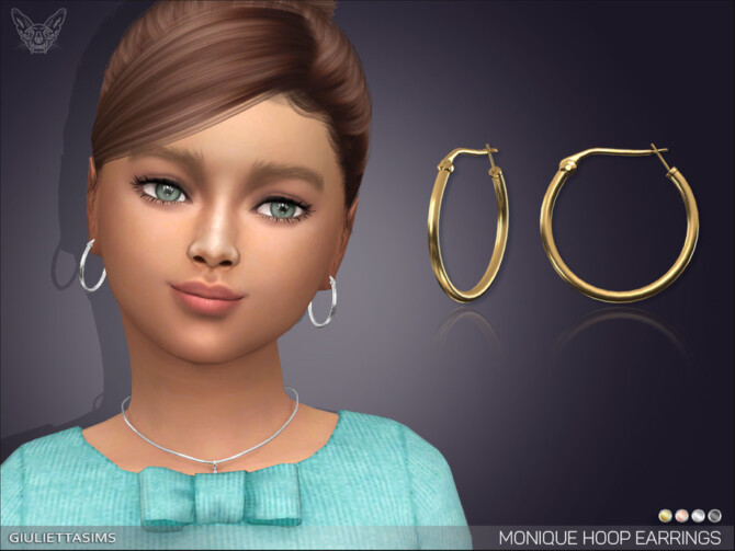 Sims 4 Monique Hoop Earrings For Kids by feyona at TSR