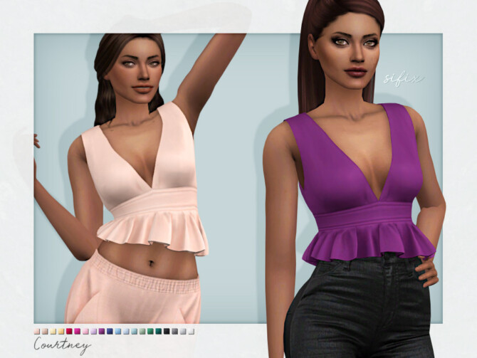 Sims 4 Courtney Top by Sifix at TSR