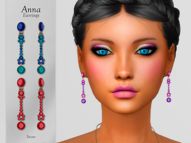 Sims 4 Anna Earrings by Suzue at TSR